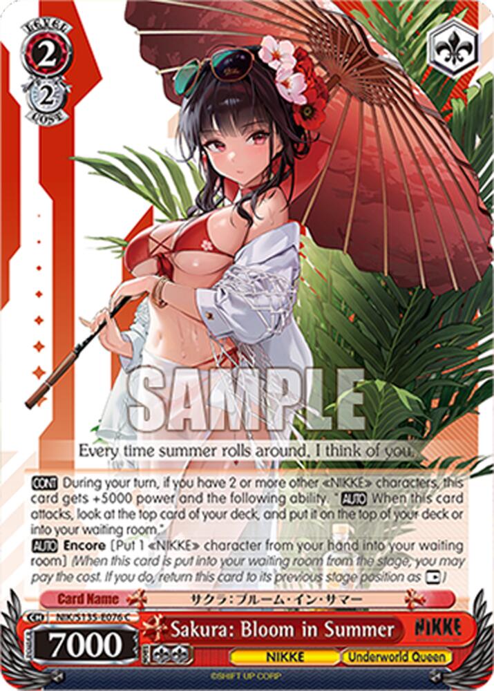 Sakura: Bloom in Summer (GODDESS OF VICTORY: NIKKE Vol.2) — Weiss Schwarz card