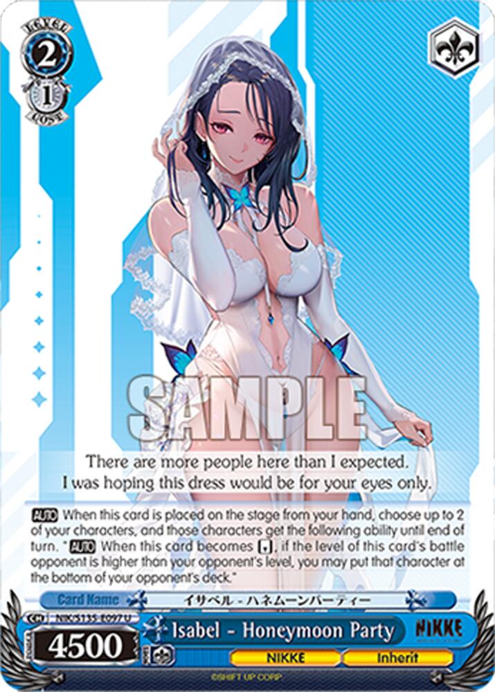 Isabel - Honeymoon Party (GODDESS OF VICTORY: NIKKE Vol.2) — Weiss Schwarz card