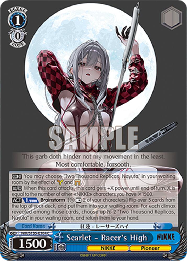 Scarlet - Racer's High (GODDESS OF VICTORY: NIKKE Vol.2) — Weiss Schwarz card