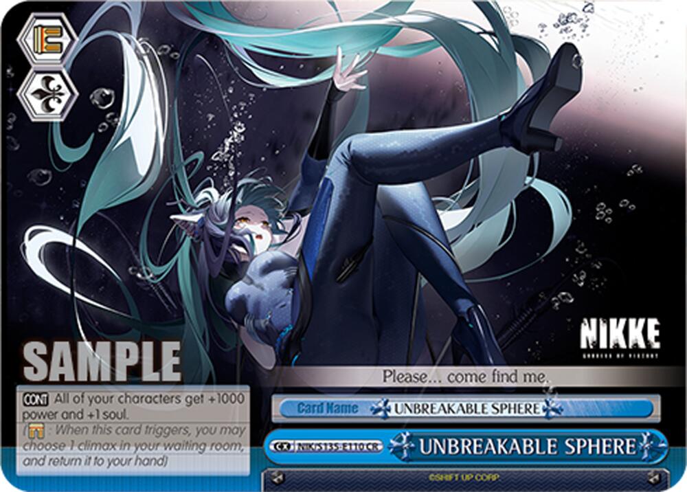 UNBREAKABLE SPHERE (GODDESS OF VICTORY: NIKKE Vol.2) — Weiss Schwarz card