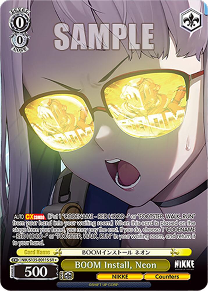 BOOM Install, Neon (GODDESS OF VICTORY: NIKKE Vol.2) — Weiss Schwarz card
