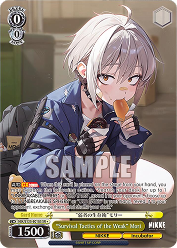 "Survival Tactics of the Weak" Mori (GODDESS OF VICTORY: NIKKE Vol.2) — Weiss Schwarz card