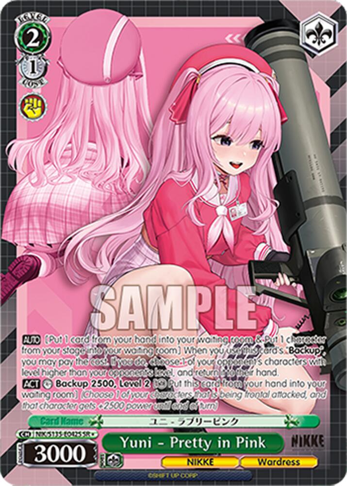 Yuni - Pretty in Pink (GODDESS OF VICTORY: NIKKE Vol.2) — Weiss Schwarz card