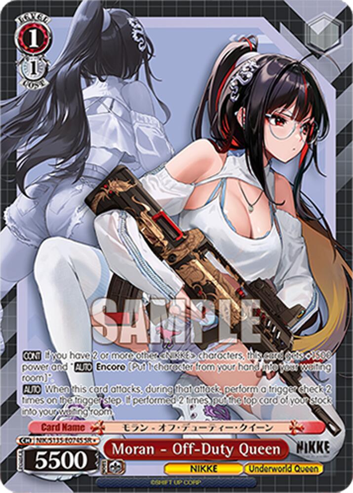 Moran - Off-Duty Queen (GODDESS OF VICTORY: NIKKE Vol.2) — Weiss Schwarz card