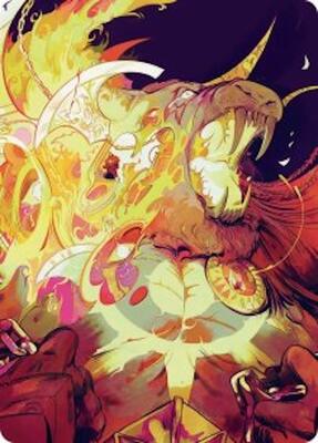 Ajani's Anguish Art Card #48 – Art Series: Reality Fracture (Special)