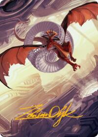 Draconic Visitor Art Card (Gold-Stamped Signature) - Magic: The Gathering Art Series: Reality Fracture trading card