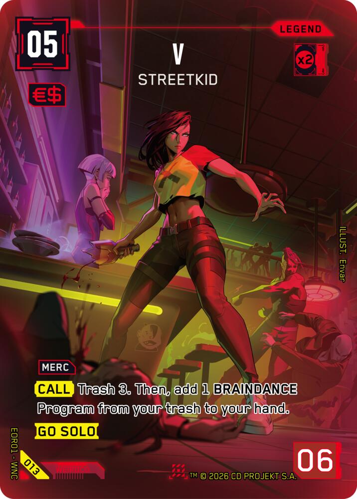 V - StreetKid (Edgerunner Open Season 1) — Cyberpunk TCG card