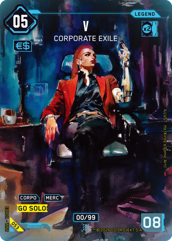 V - Corporate Exile (Edgerunner Open Season 1) — Cyberpunk TCG card