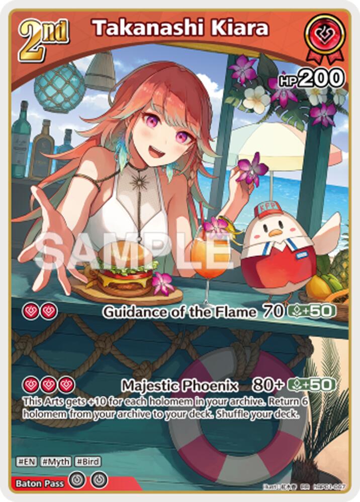 Takanashi Kiara (Extra Booster: Summer hologram) — hololive OFFICIAL CARD GAME card