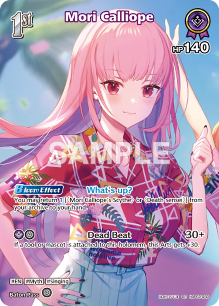 Mori Calliope (Extra Booster: Summer hologram) — hololive OFFICIAL CARD GAME card