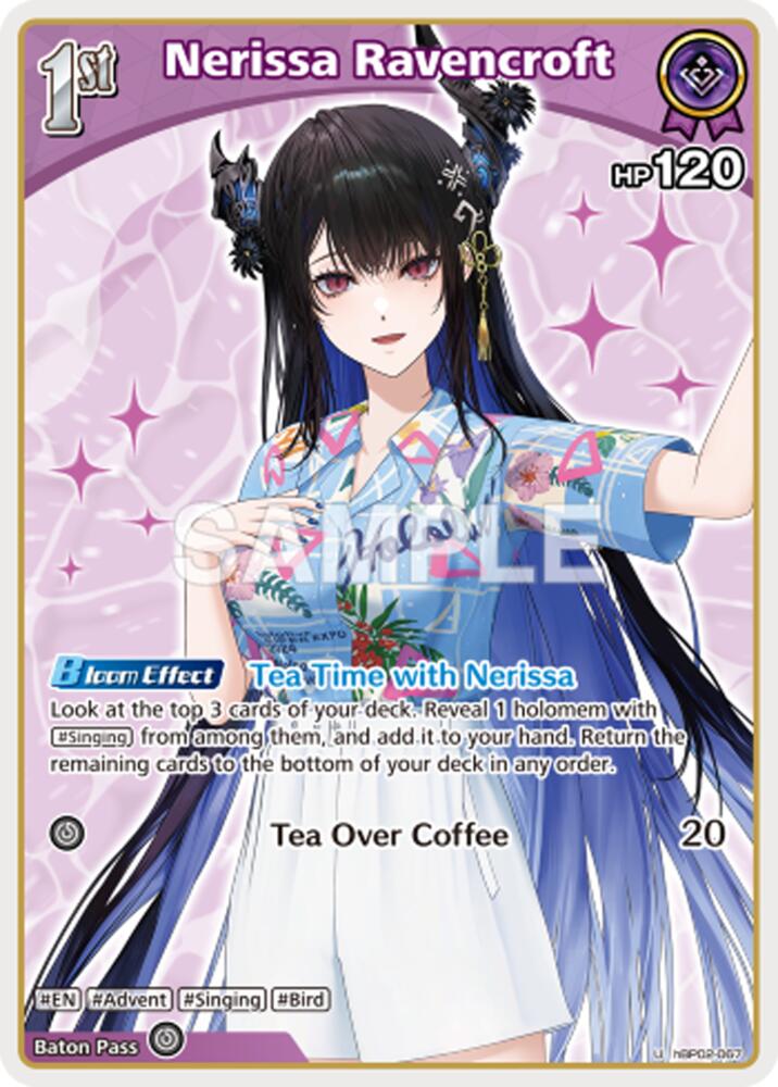 Nerissa Ravencroft (Extra Booster: Summer hologram) — hololive OFFICIAL CARD GAME card