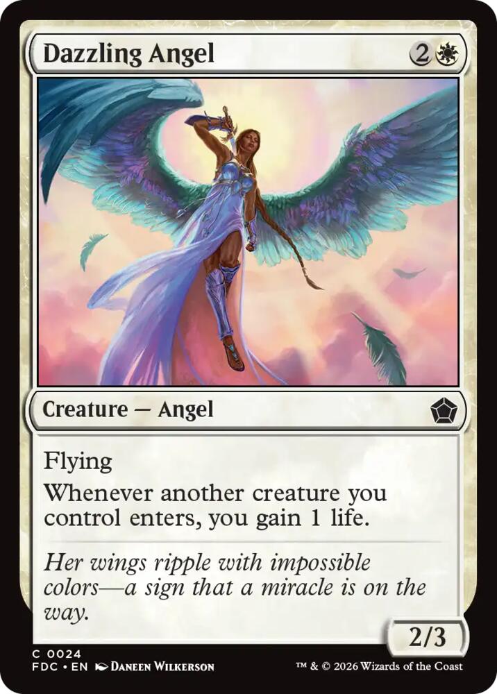 Dazzling Angel from Commander: Foundations (FDC) #24, Magic: The Gathering card