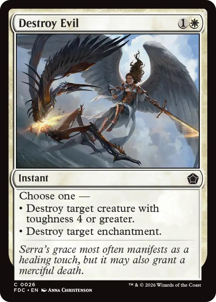 Destroy Evil from Commander: Foundations (FDC) #26, Magic: The Gathering card