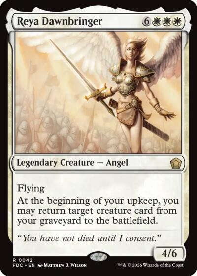 Reya Dawnbringer from FDC #42, Magic: The Gathering card