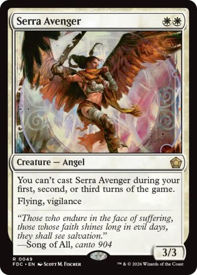 Serra Avenger from FDC #49, Magic: The Gathering card