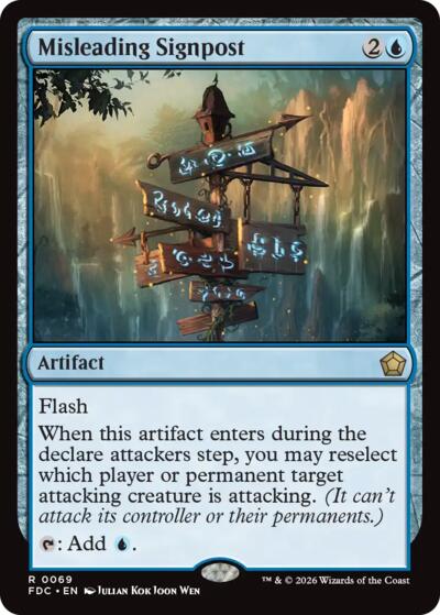 Misleading Signpost from FDC #69, Magic: The Gathering card