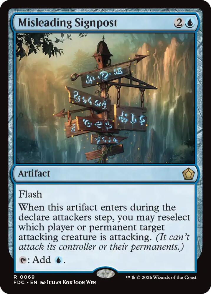 Misleading Signpost from Commander: Foundations (FDC) #69, Magic: The Gathering card