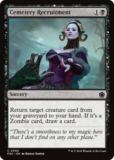 Cemetery Recruitment from FDC #90, Magic: The Gathering card