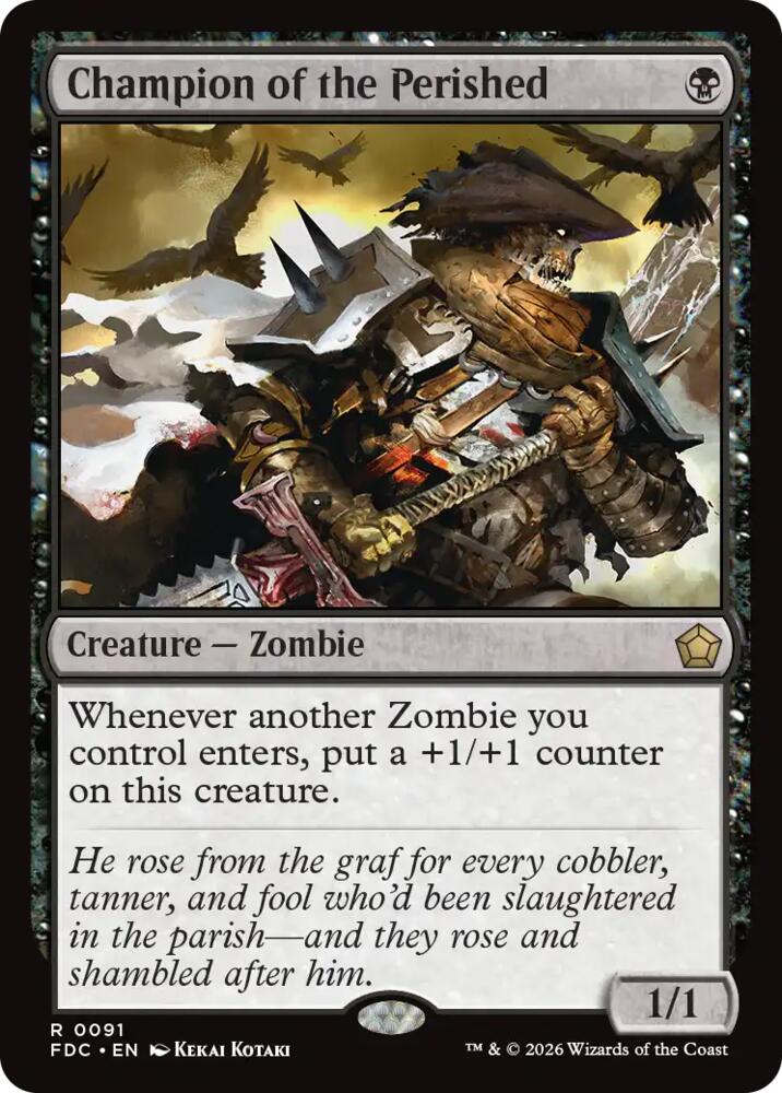 Champion of the Perished from Commander: Foundations (FDC) #91, Magic: The Gathering card