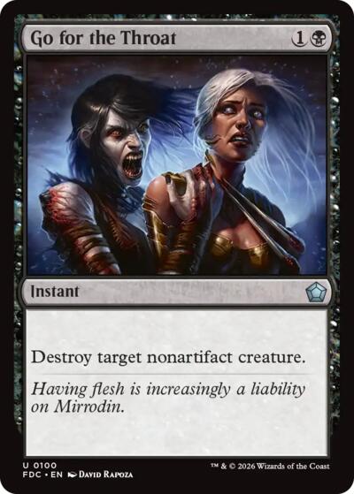 Go for the Throat from FDC #100, Magic: The Gathering card