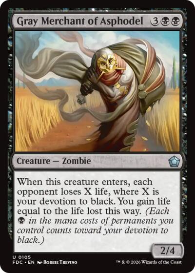 Gray Merchant of Asphodel from FDC #105, Magic: The Gathering card