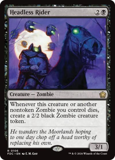 Headless Rider from FDC #106, Magic: The Gathering card