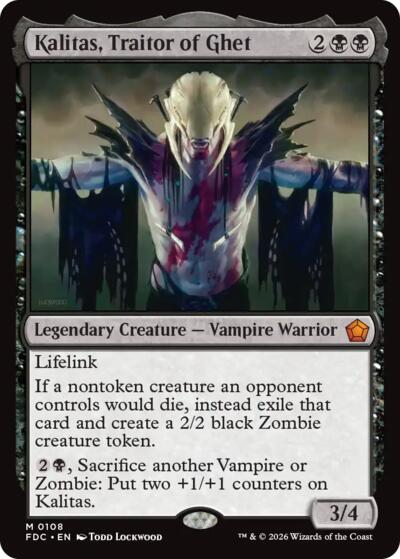 Kalitas, Traitor of Ghet from FDC #108, Magic: The Gathering card