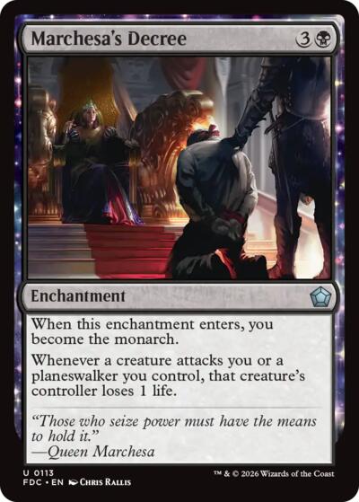 Marchesa's Decree from FDC #113, Magic: The Gathering card