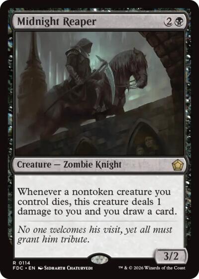 Midnight Reaper from FDC #114, Magic: The Gathering card