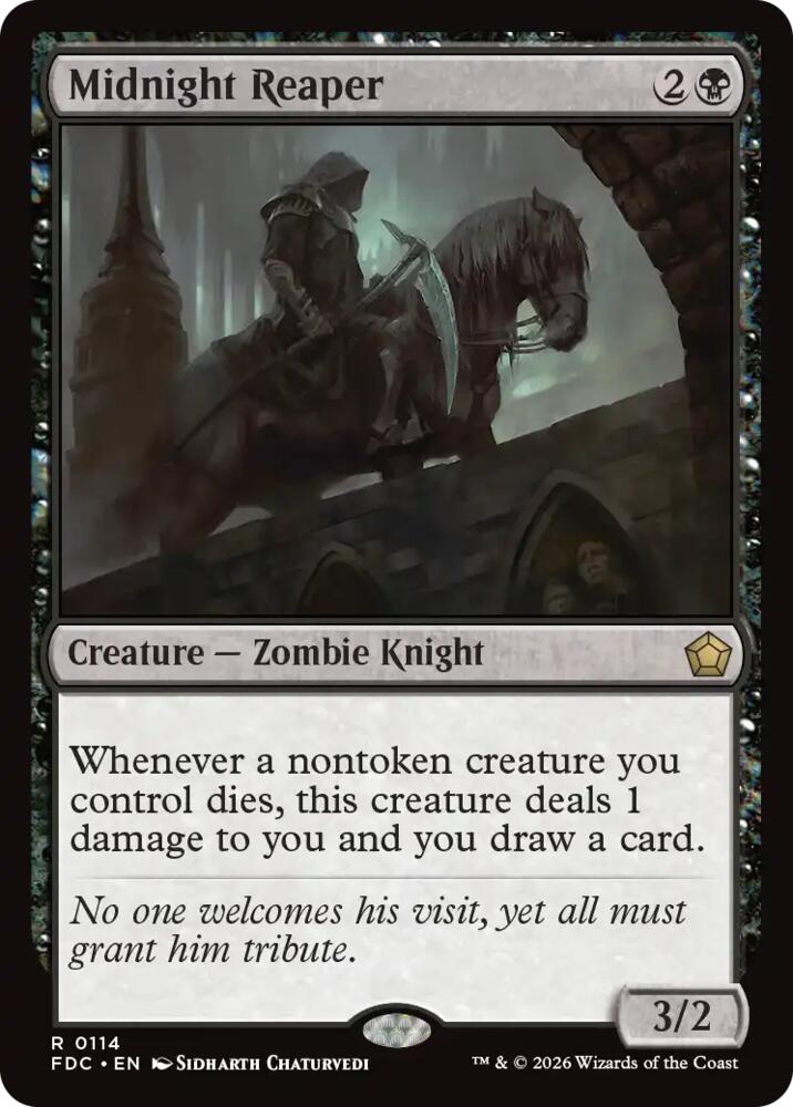 Midnight Reaper from Commander: Foundations (FDC) #114, Magic: The Gathering card