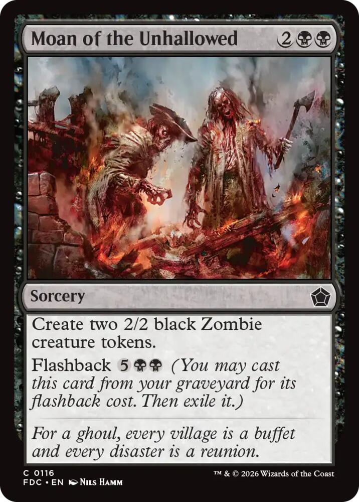 Moan of the Unhallowed from Commander: Foundations (FDC) #116, Magic: The Gathering card