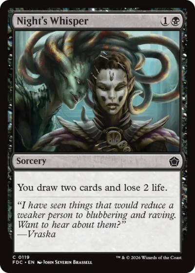 Night's Whisper from FDC #119, Magic: The Gathering card