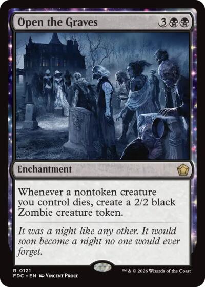 Open the Graves from FDC #121, Magic: The Gathering card