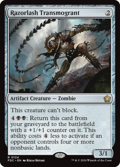 Razorlash Transmogrant from FDC #124, Magic: The Gathering card