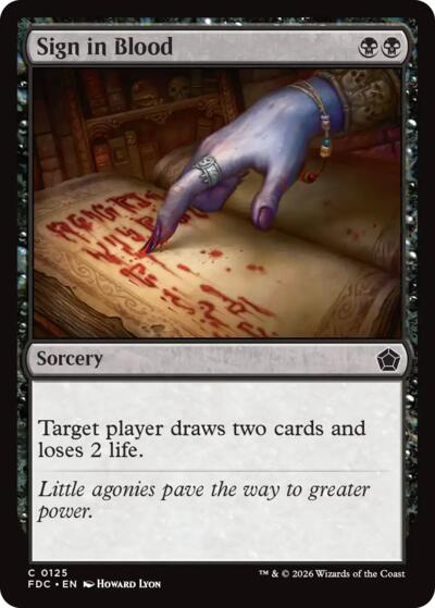 Sign in Blood from FDC #125, Magic: The Gathering card