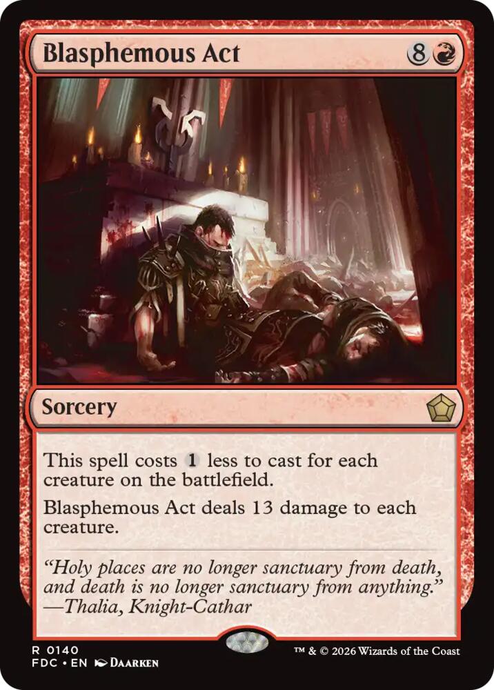 Blasphemous Act from Commander: Foundations (FDC) #140, Magic: The Gathering card