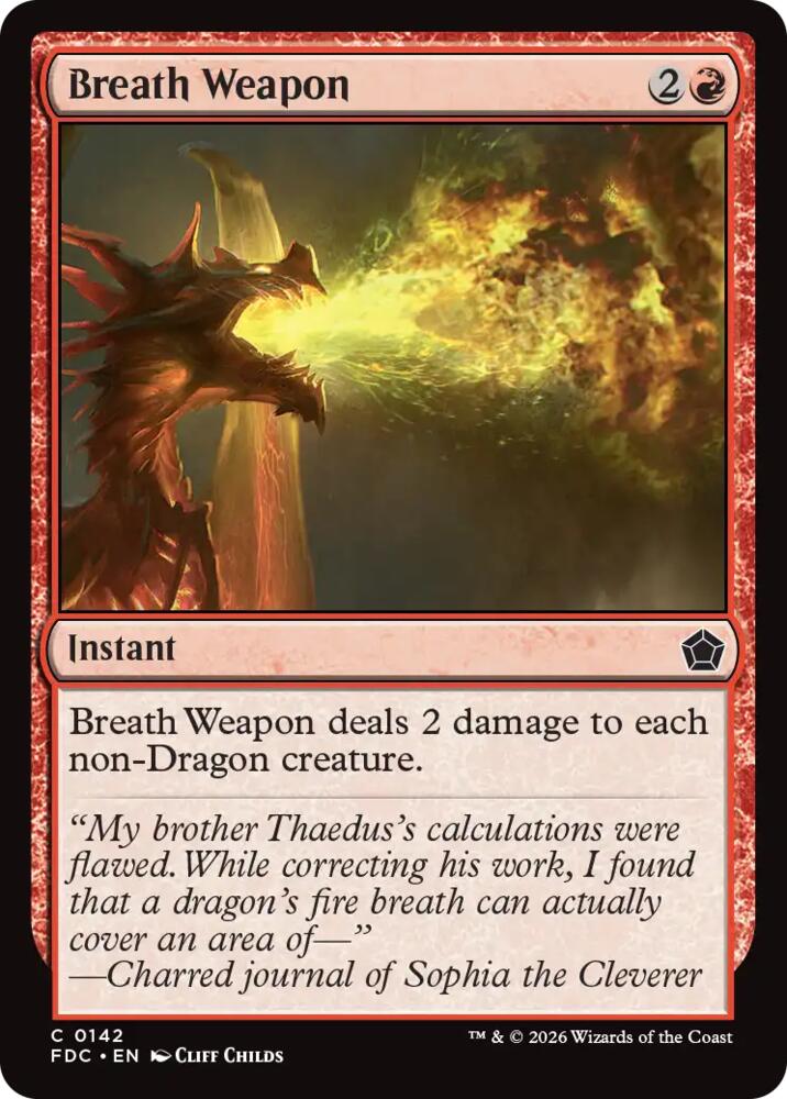 Breath Weapon from Commander: Foundations (FDC) #142, Magic: The Gathering card