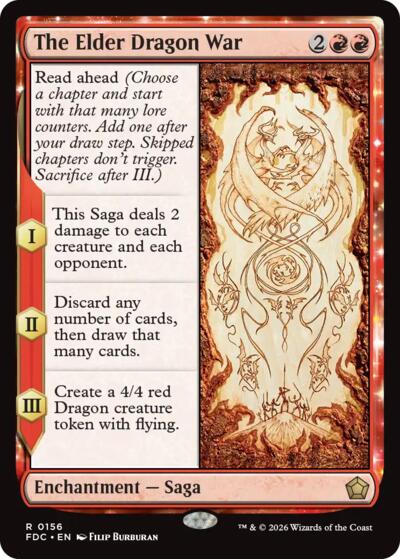 The Elder Dragon War from FDC #156, Magic: The Gathering card