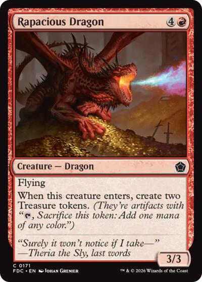 Rapacious Dragon from FDC #171, Magic: The Gathering card