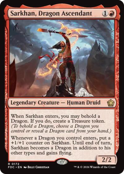 Sarkhan, Dragon Ascendant from FDC #172, Magic: The Gathering card