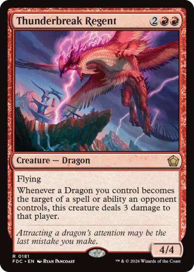 Thunderbreak Regent from FDC #181, Magic: The Gathering card