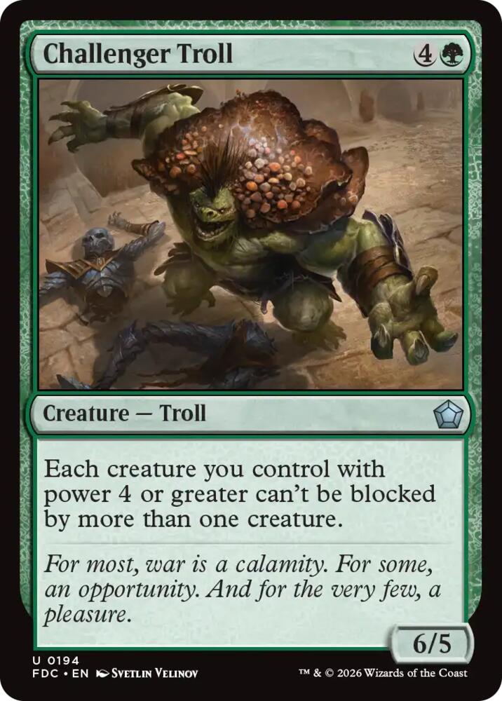 Challenger Troll from Commander: Foundations (FDC) #194, Magic: The Gathering card