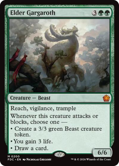 Elder Gargaroth from FDC #200, Magic: The Gathering card