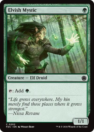 Elvish Mystic from FDC #202, Magic: The Gathering card