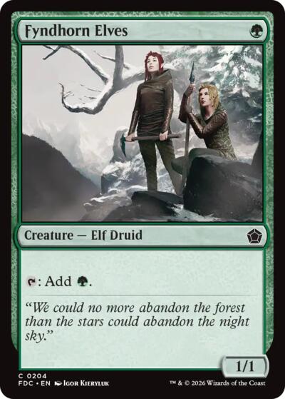 Fyndhorn Elves from FDC #204, Magic: The Gathering card