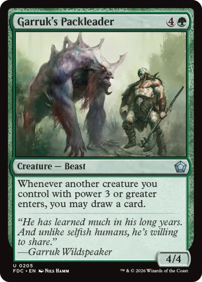 Garruk's Packleader from FDC #205, Magic: The Gathering card