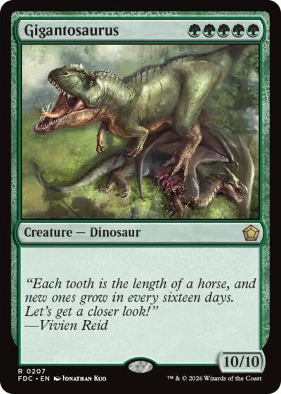 Gigantosaurus from FDC #207, Magic: The Gathering card