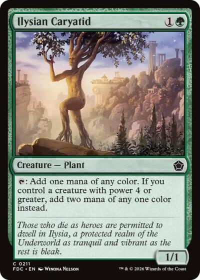 Ilysian Caryatid from FDC #211, Magic: The Gathering card