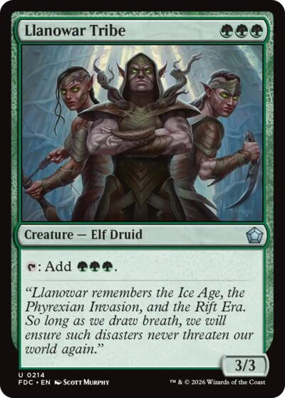 Llanowar Tribe from FDC #214, Magic: The Gathering card
