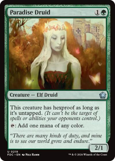 Paradise Druid from FDC #219, Magic: The Gathering card